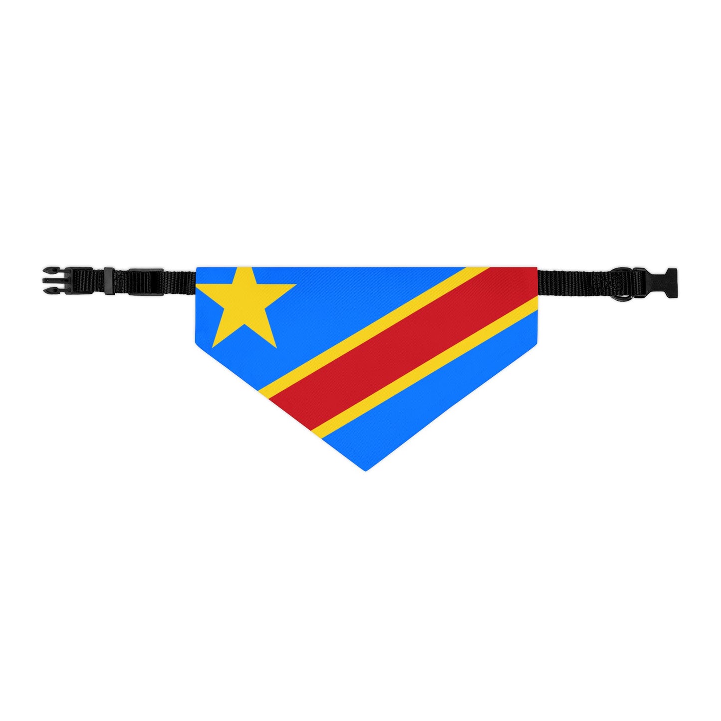 DR Congo Soccer Dog Bandana — Congolese Flag Snap-On Pet Bandana, Fan Gear