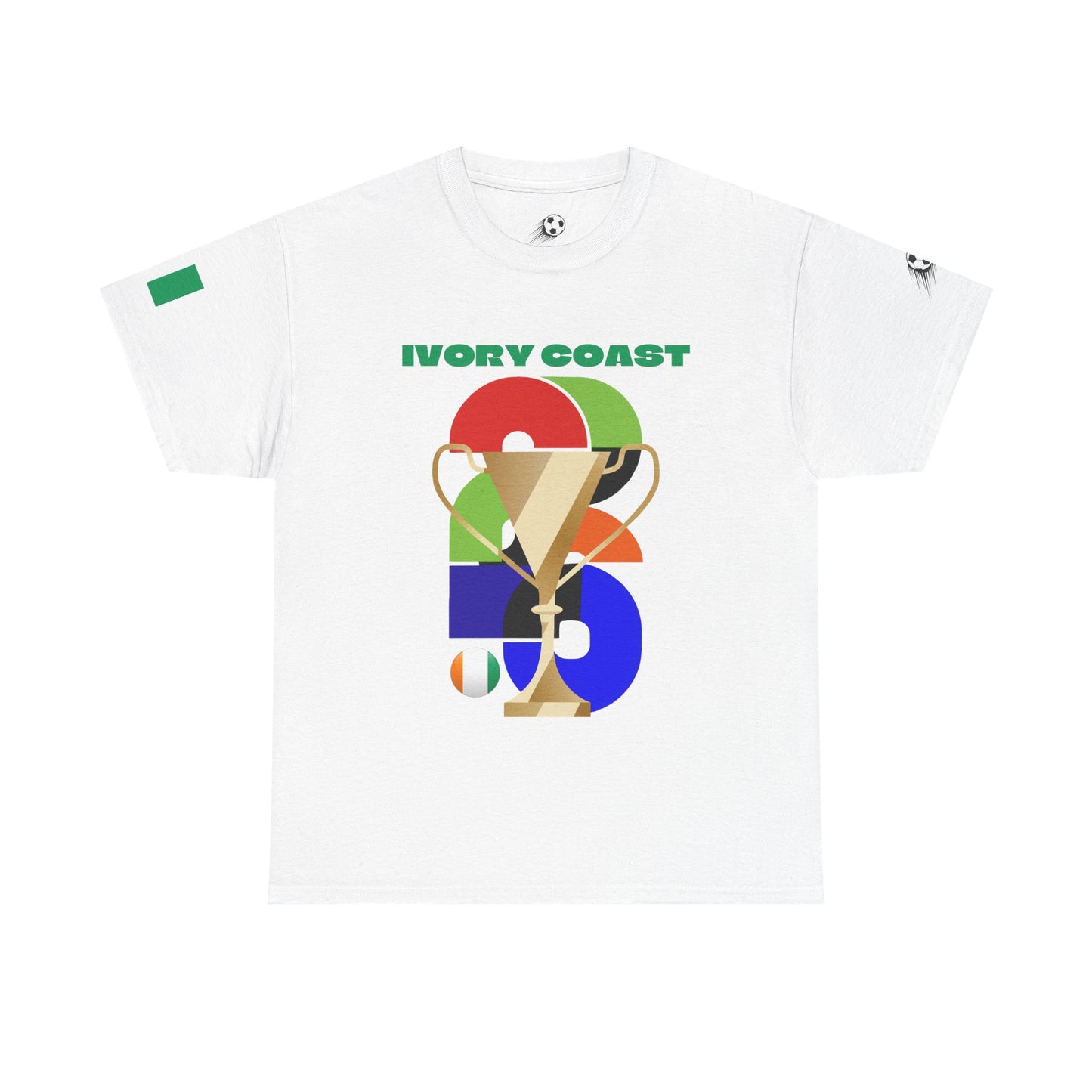 Ivory Coast Football T-Shirt - Unisex Ivory Coast Soccer Fan Tee with Flag (2026)