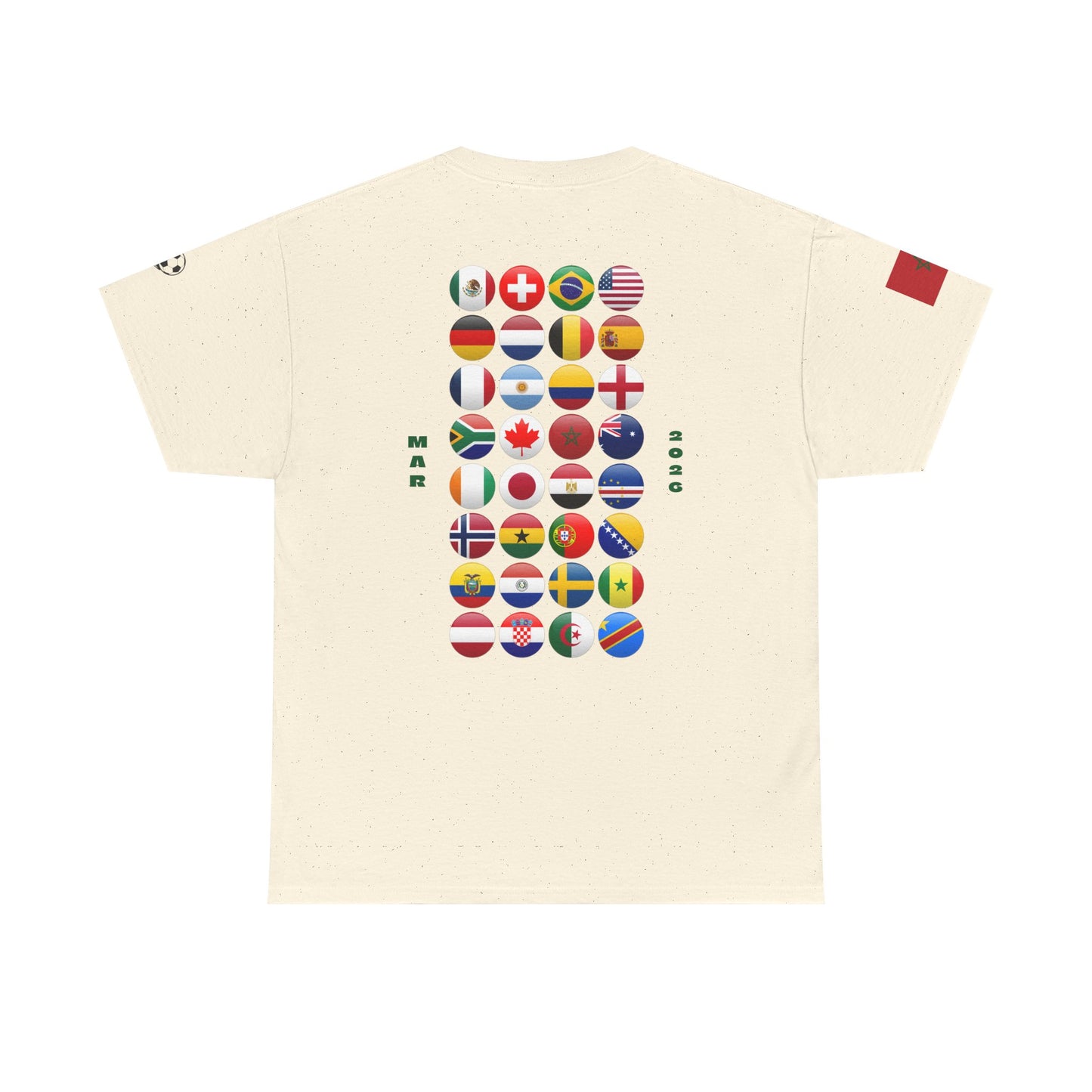 Morocco Football T-Shirt - Unisex Morocco Soccer Fan Tee with Flag (2026)
