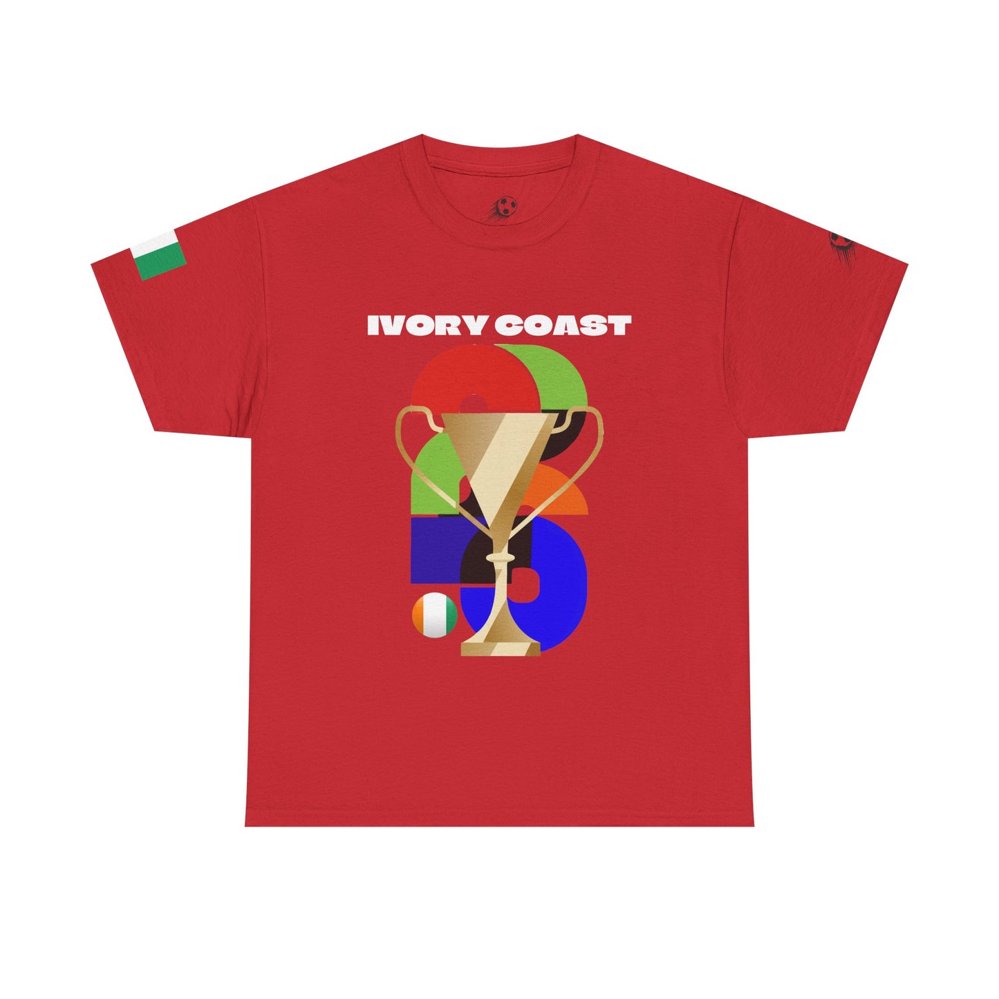 Ivory Coast Football T-Shirt - Unisex Ivory Coast Soccer Fan Tee with Flag (2026)