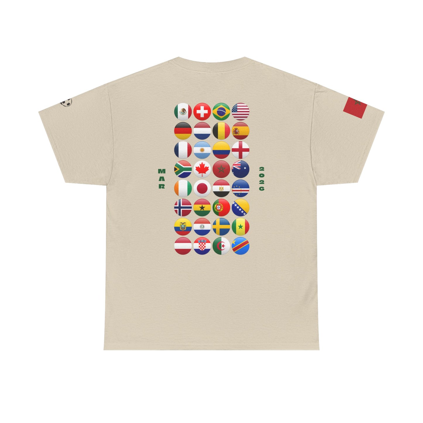 Morocco Football T-Shirt - Unisex Morocco Soccer Fan Tee with Flag (2026)