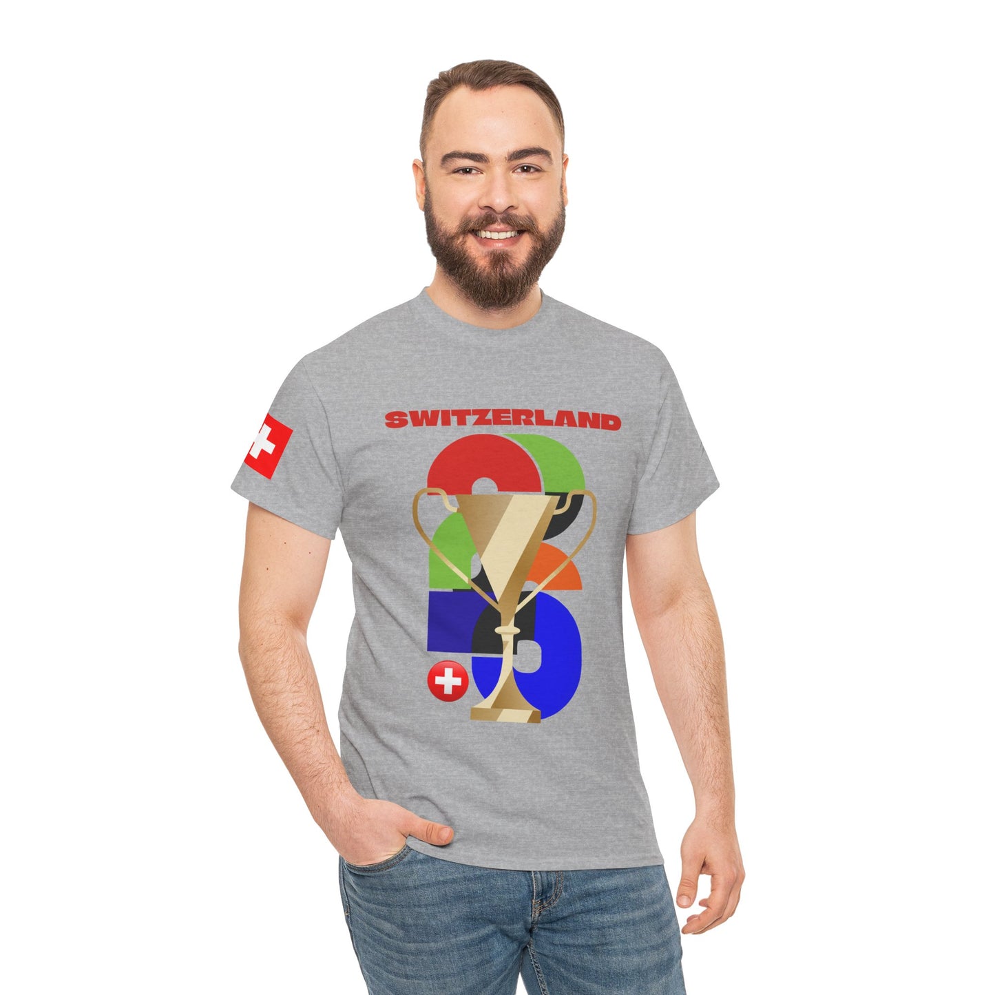 Switzerland Football T-Shirt - Unisex Switzerland Soccer Fan Tee with Flag (2026)
