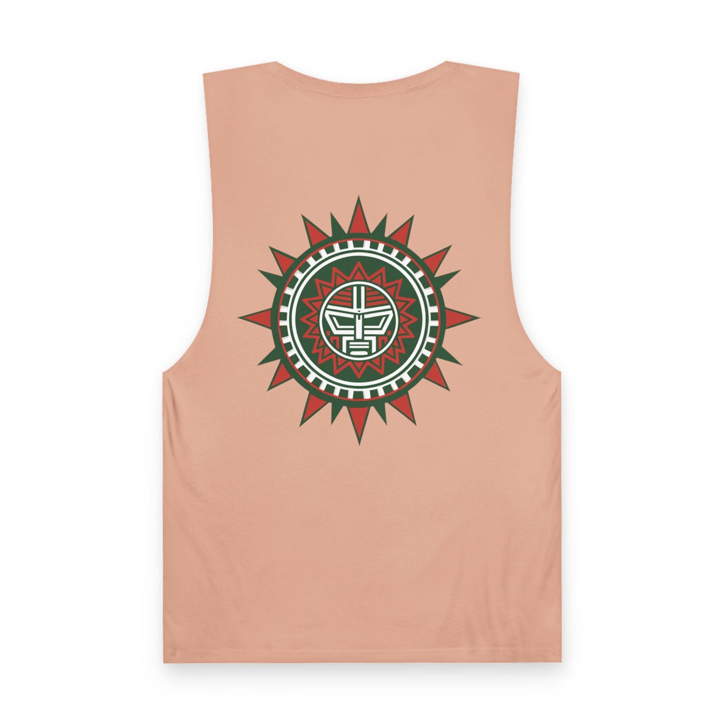 Mexico Flag Tank Top — Retro Mexico Text & Aztec Sun Back Graphic