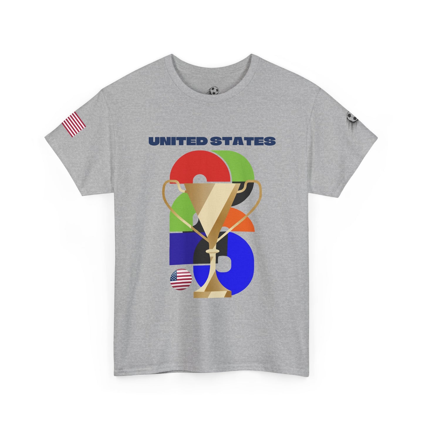 United States Football T-Shirt - Unisex United States Soccer Fan Tee with Flag (2026)