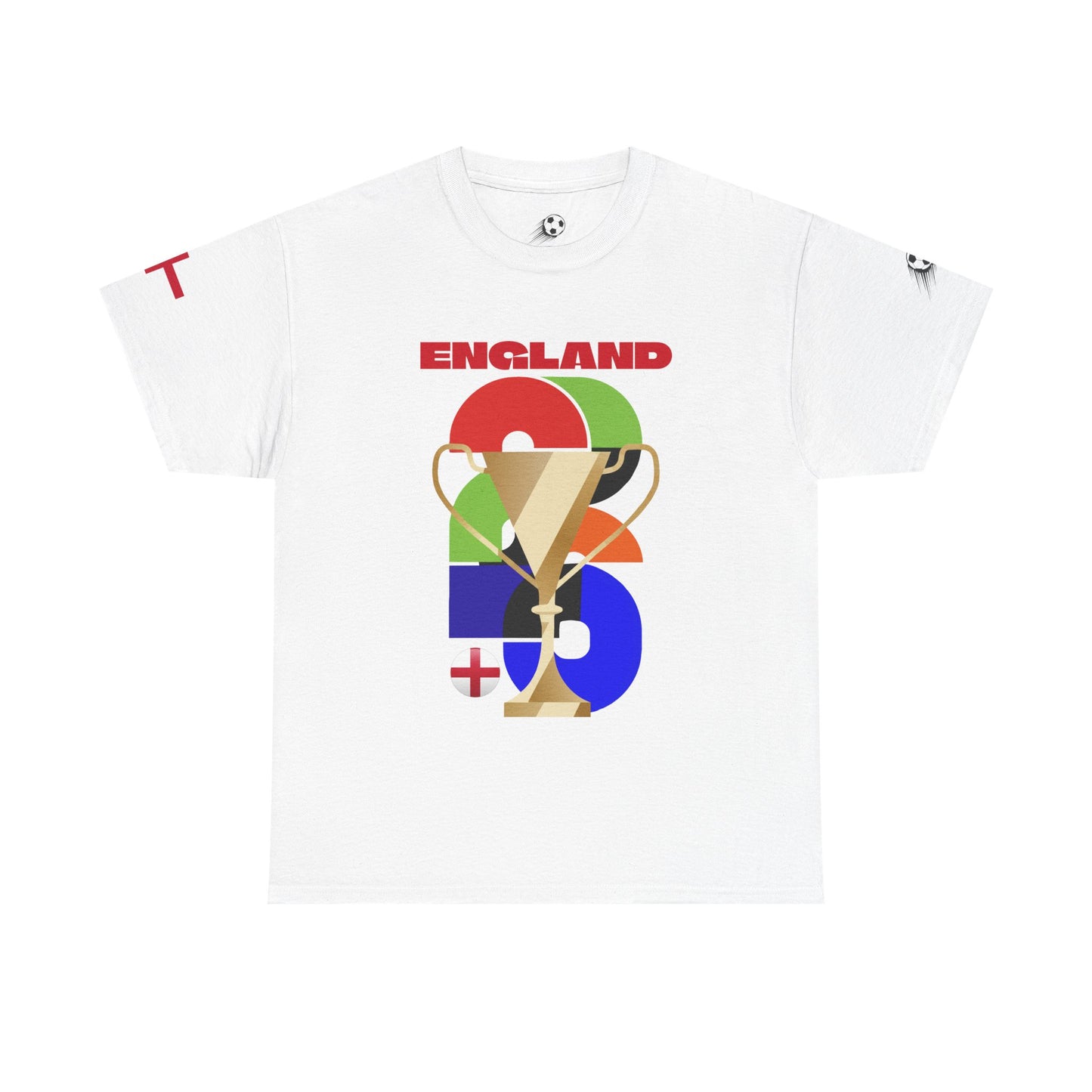 England Football T-Shirt - Unisex England Soccer Fan Tee with Flag (2026)