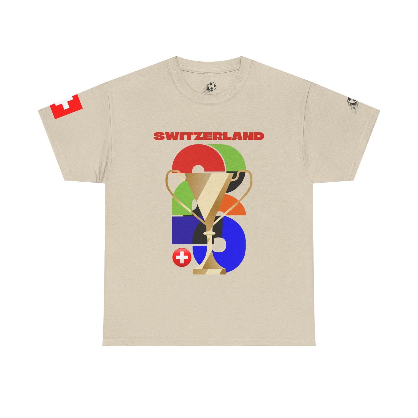 Switzerland Football T-Shirt - Unisex Switzerland Soccer Fan Tee with Flag (2026)