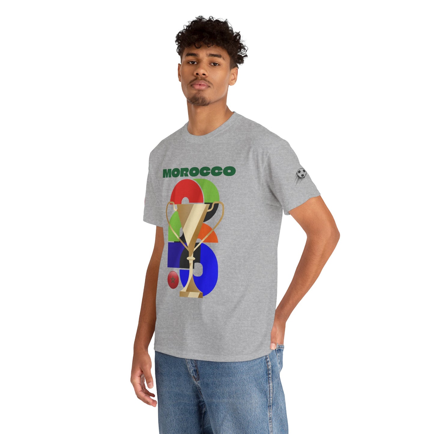 Morocco Football T-Shirt - Unisex Morocco Soccer Fan Tee with Flag (2026)