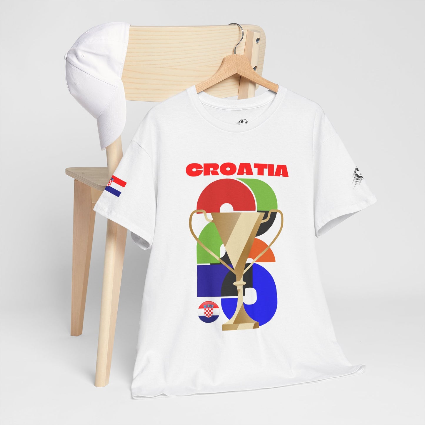 Croatia Football T-Shirt - Unisex Croatia Soccer Fan Tee with Flag (2026)