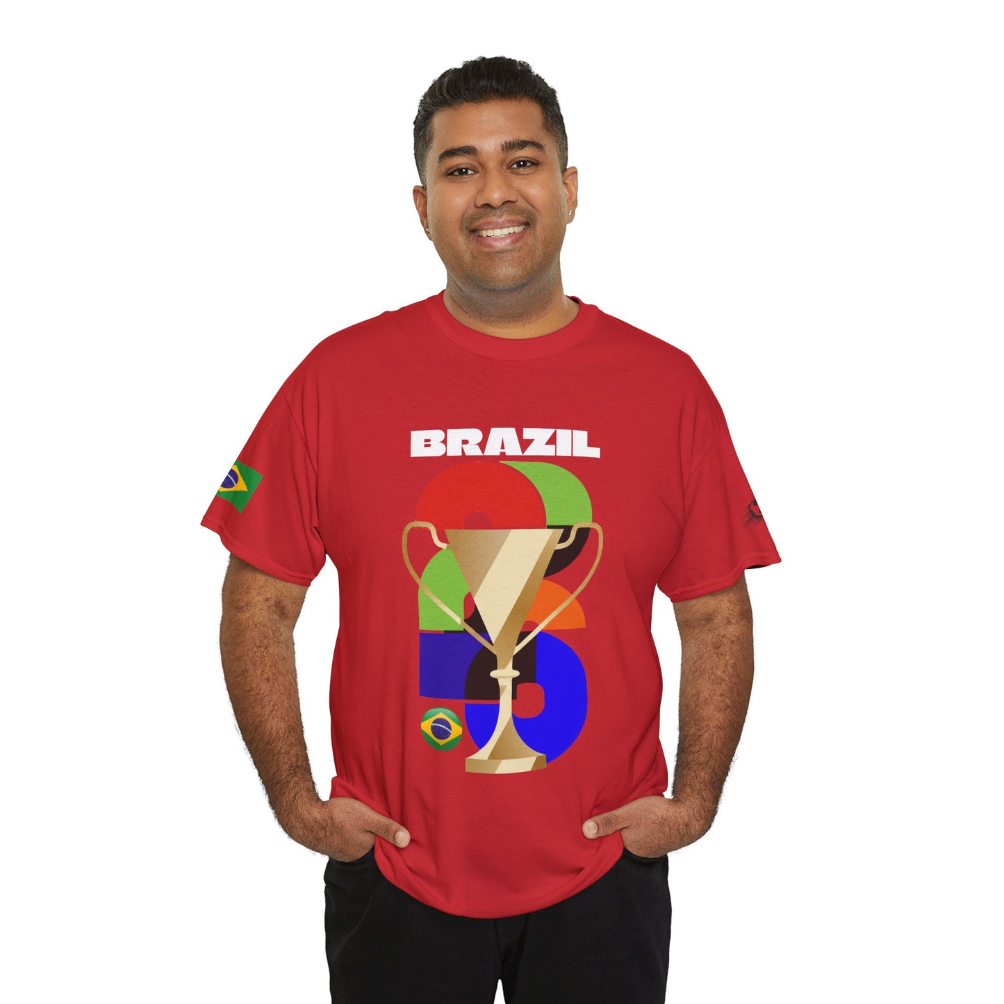 Brazil Football T-Shirt - Unisex Brazil Soccer Fan Tee with Flag (2026)