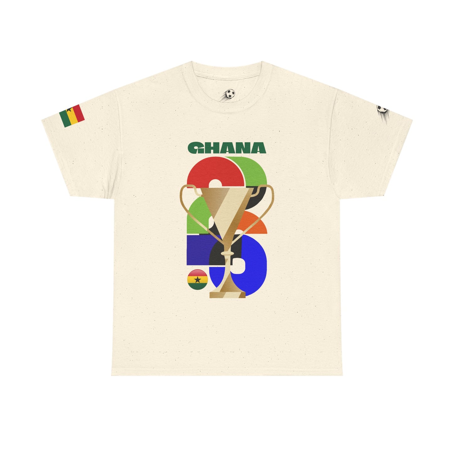 Ghana Football T-Shirt - Unisex Ghana Soccer Fan Tee with Flag (2026)
