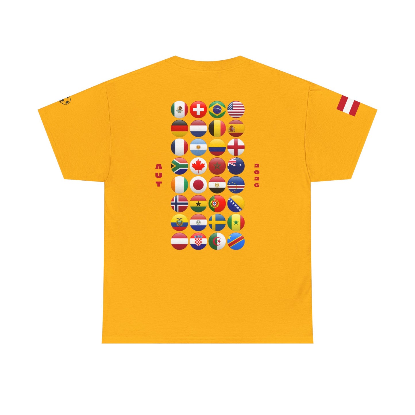Austria Football T-Shirt - Unisex Austria Soccer Fan Tee with Flag (2026)