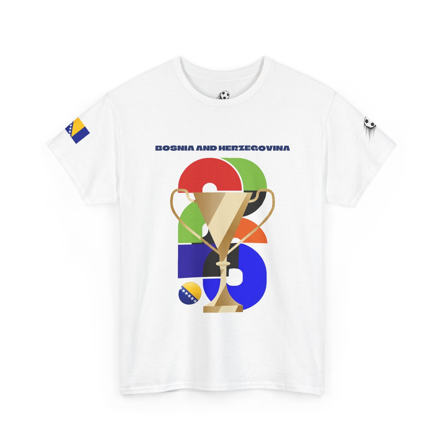 Bosnia and Herzegovina Football T-Shirt - Unisex Bosnia and Herzegovina Soccer Fan Tee with Flag (2026)