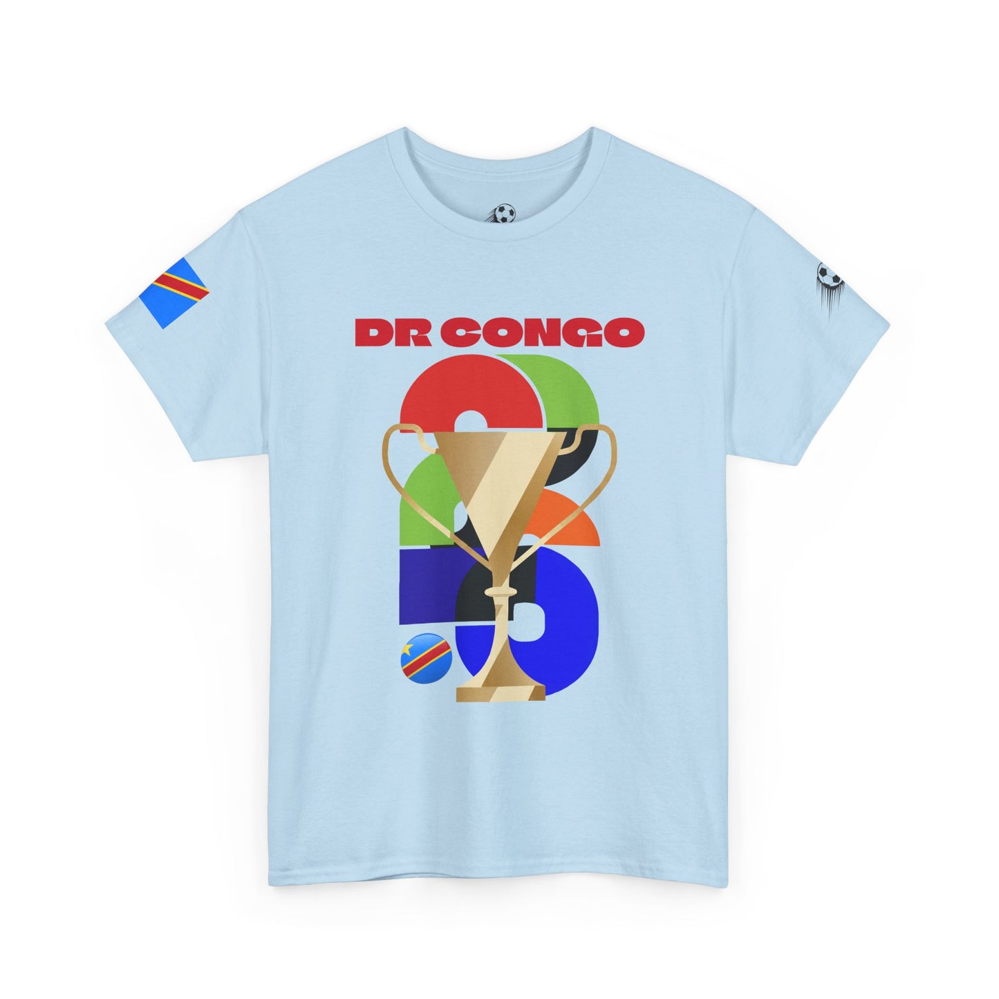 DR Congo Football T-Shirt - Unisex DR Congo Soccer Fan Tee with Flag (2026)