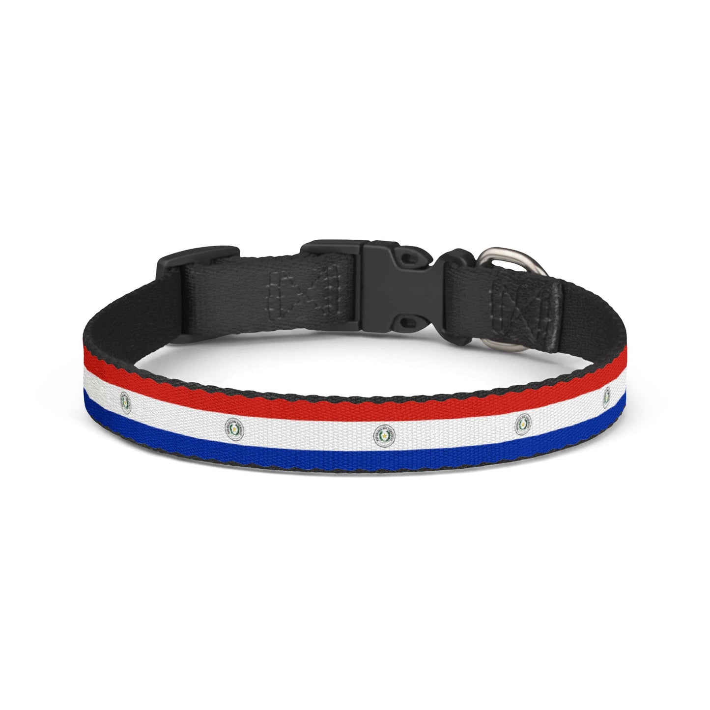 Paraguay Soccer Dog Collar — Paraguayan Flag Grid Clip-On Pet Collar, Fan Gear
