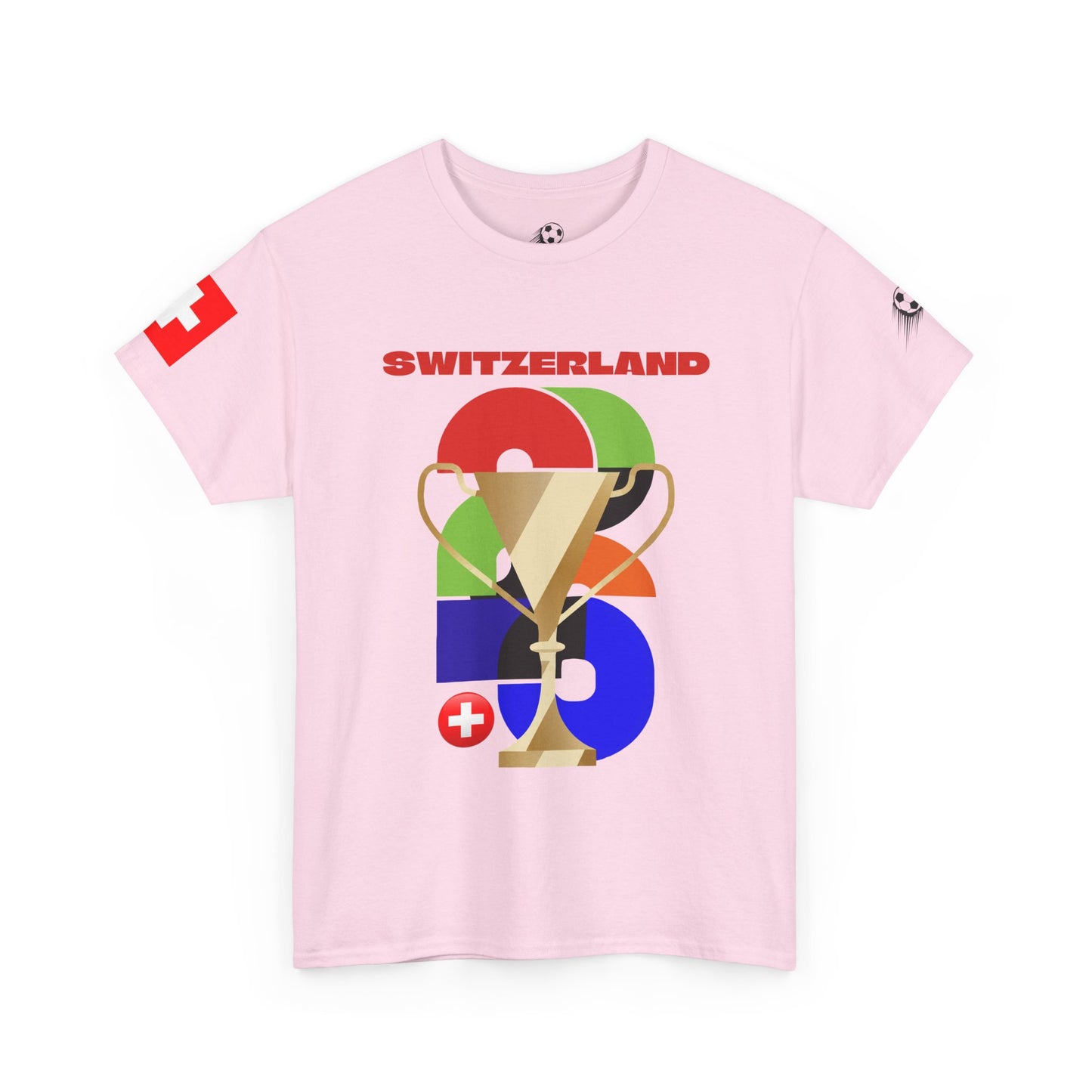 Switzerland Football T-Shirt - Unisex Switzerland Soccer Fan Tee with Flag (2026)
