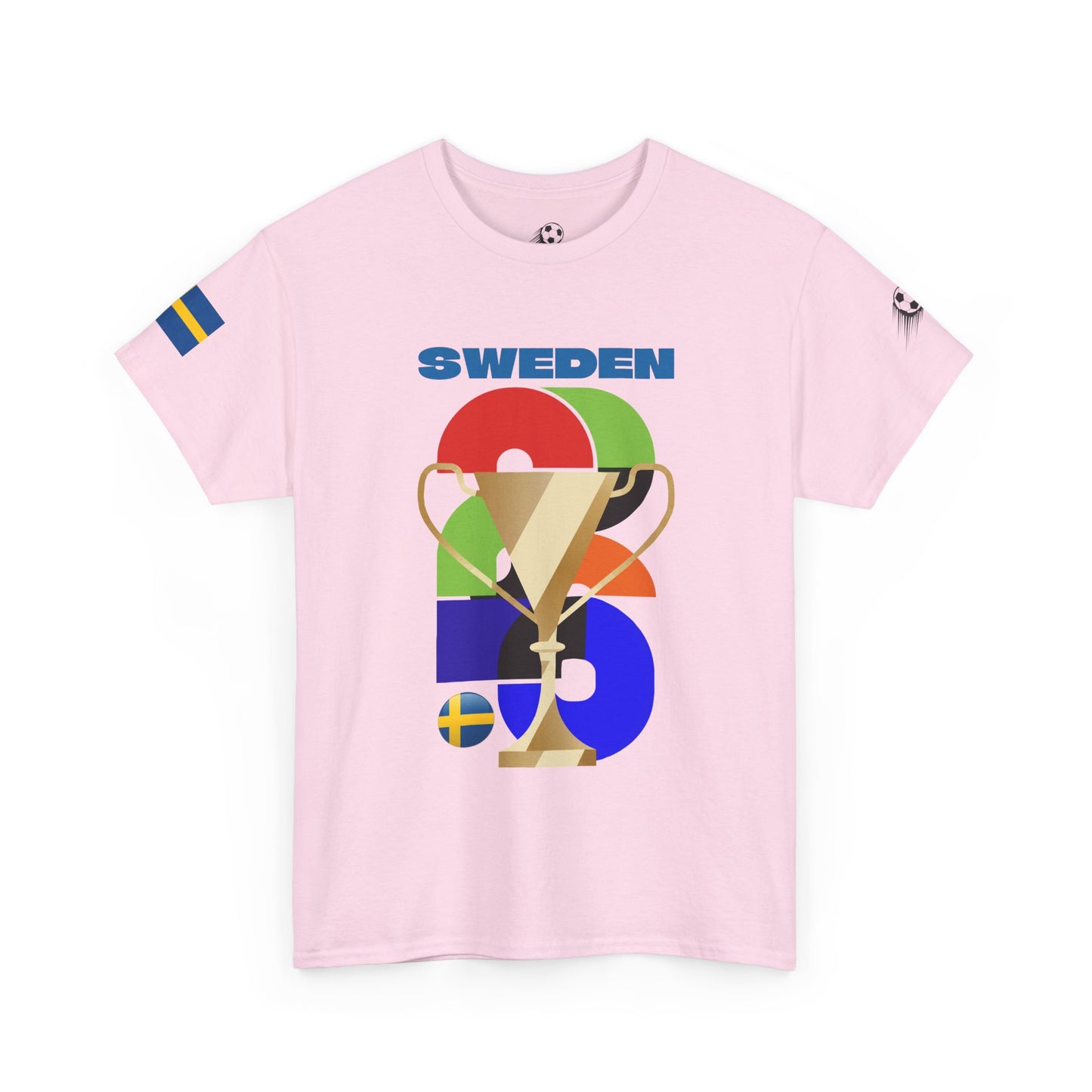 Sweden Football T-Shirt - Unisex Sweden Soccer Fan Tee with Flag (2026)