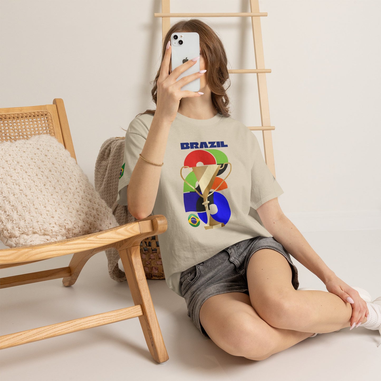 Brazil Football T-Shirt - Unisex Brazil Soccer Fan Tee with Flag (2026)