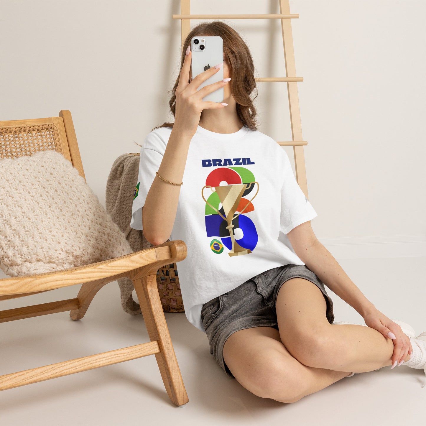 Brazil Football T-Shirt - Unisex Brazil Soccer Fan Tee with Flag (2026)