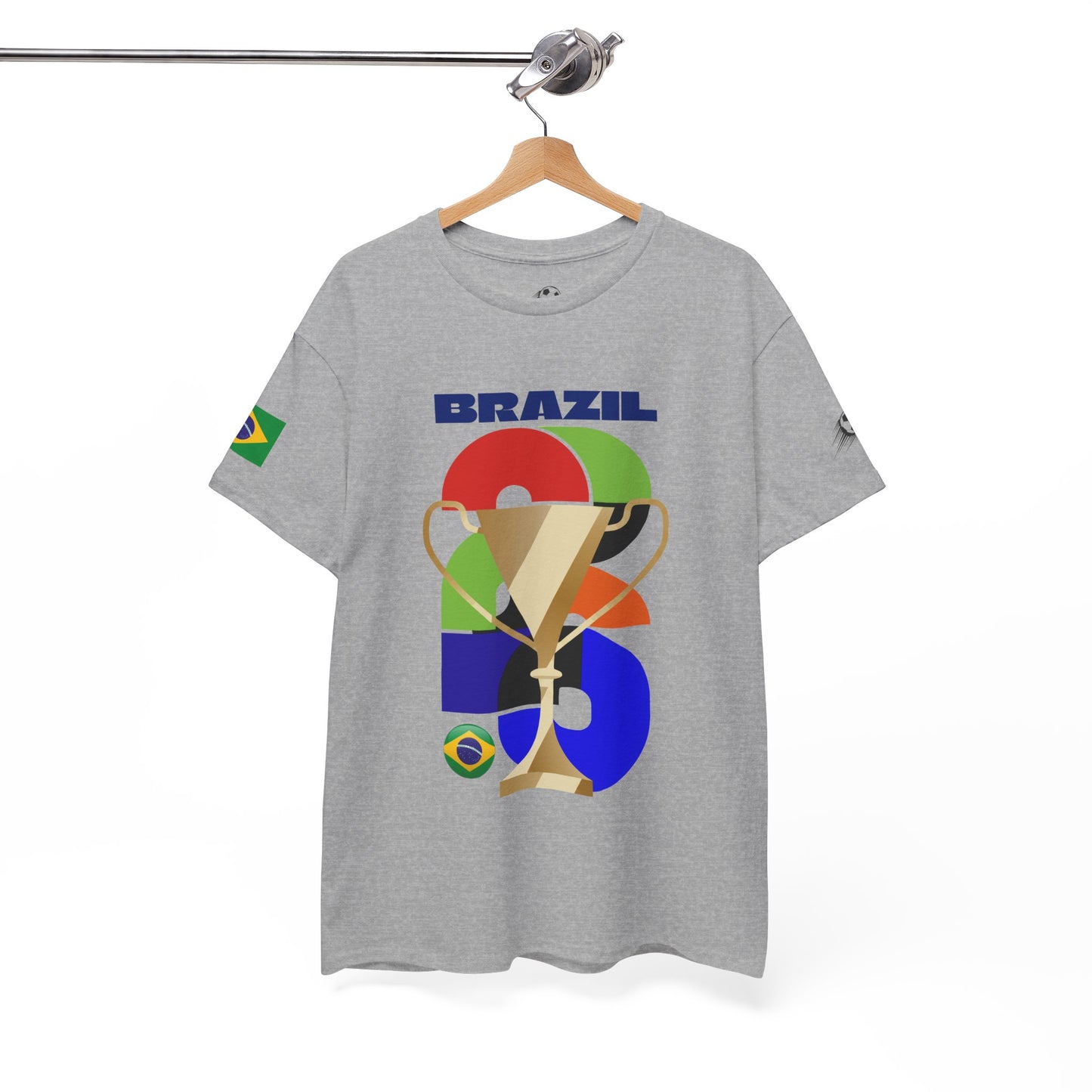 Brazil Football T-Shirt - Unisex Brazil Soccer Fan Tee with Flag (2026)