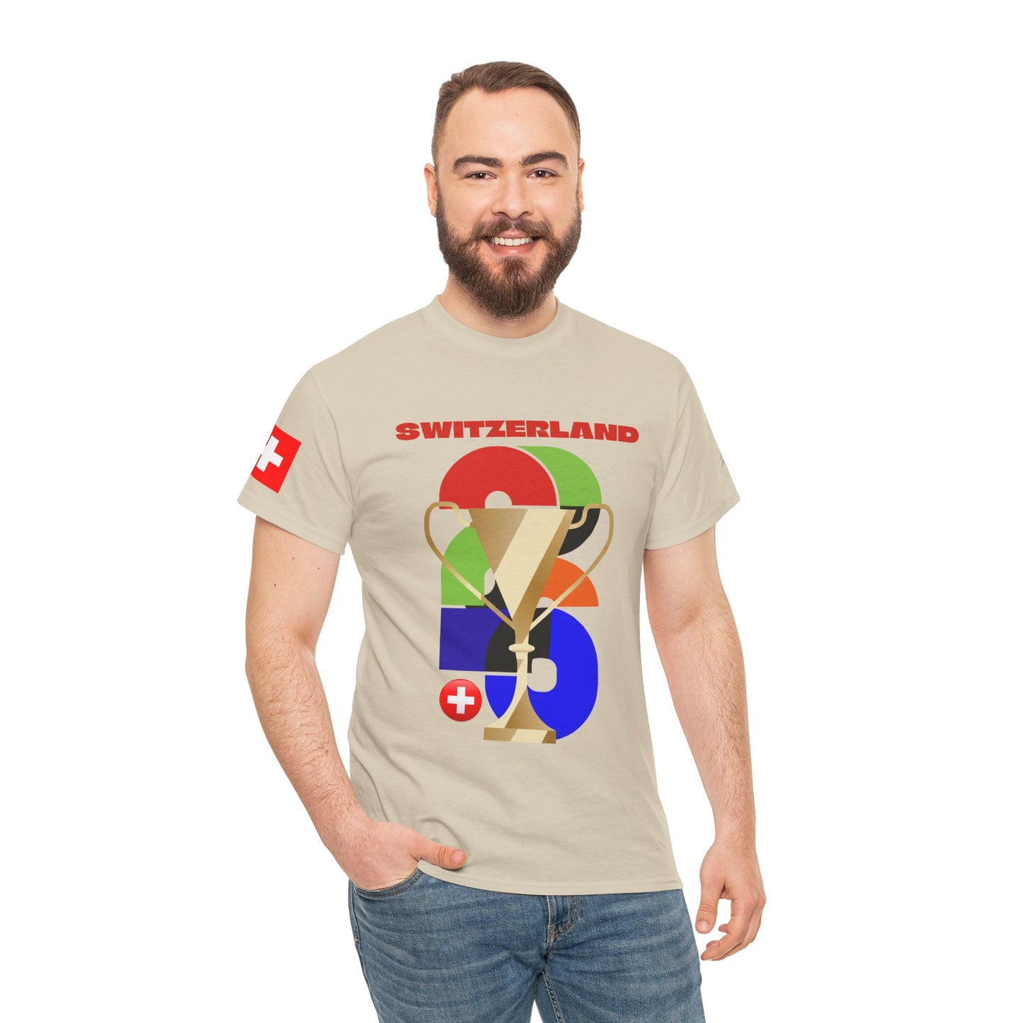 Switzerland Football T-Shirt - Unisex Switzerland Soccer Fan Tee with Flag (2026)