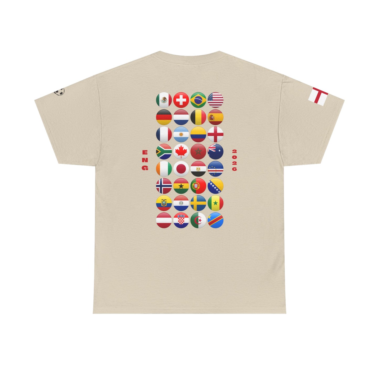 England Football T-Shirt - Unisex England Soccer Fan Tee with Flag (2026)