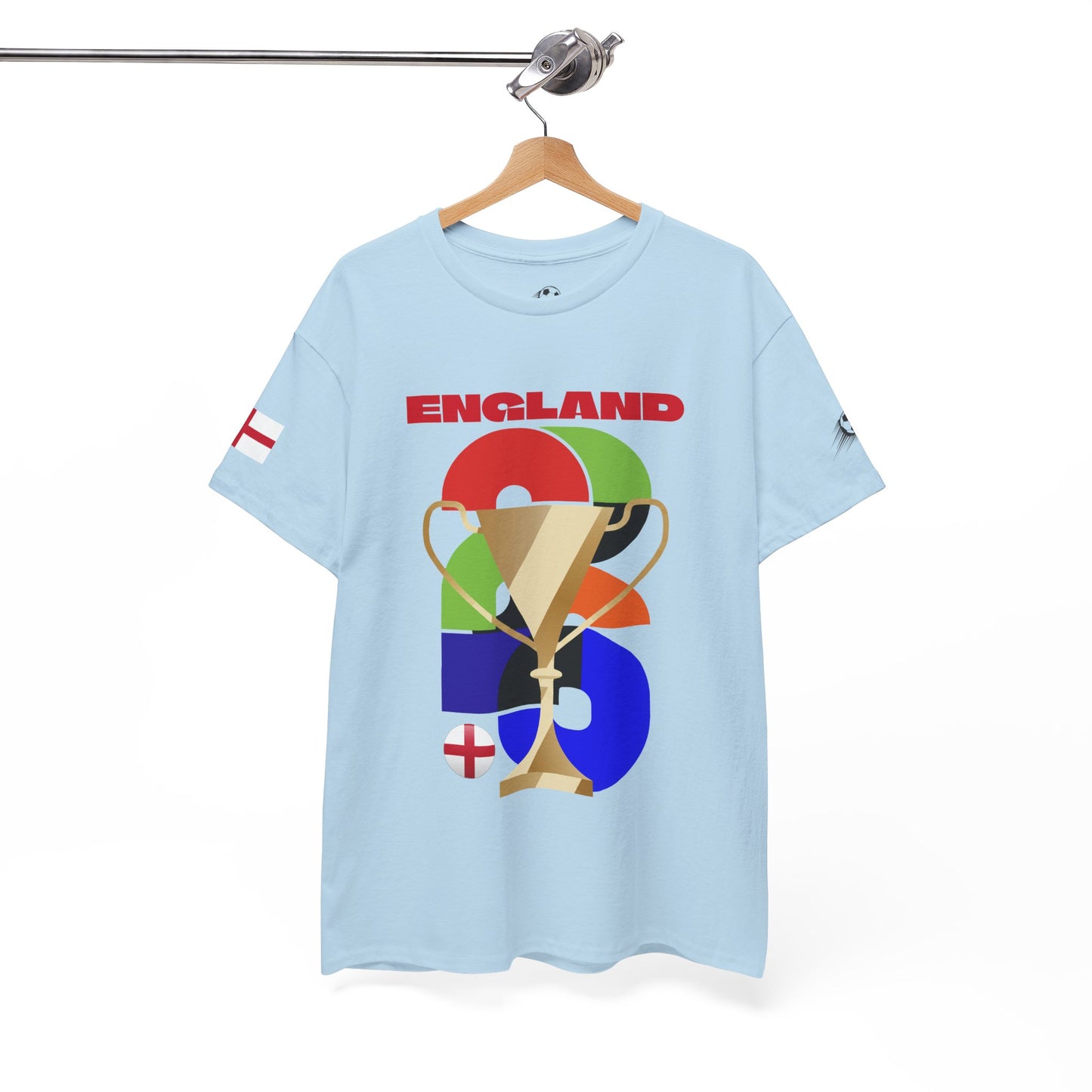 England Football T-Shirt - Unisex England Soccer Fan Tee with Flag (2026)