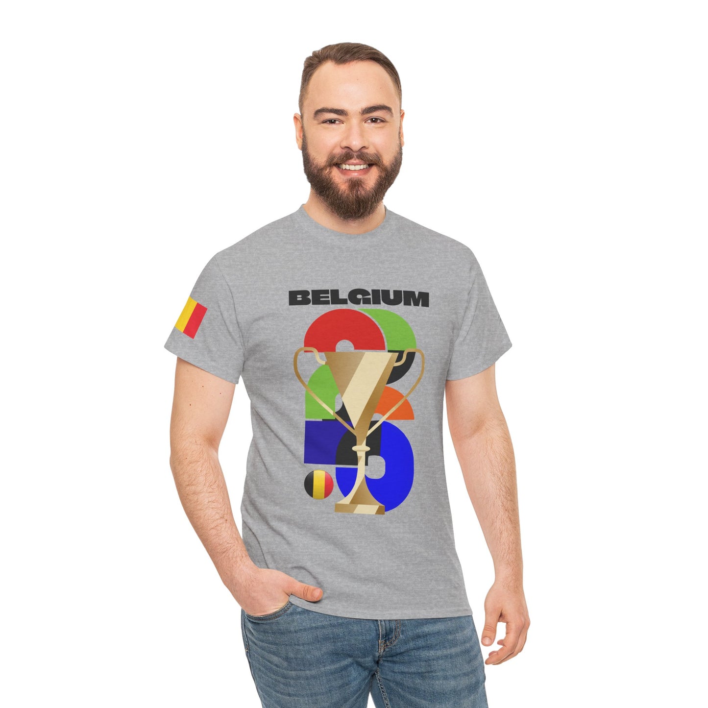 Belgium Football T-Shirt - Unisex Belgium Soccer Fan Tee with Flag (2026)