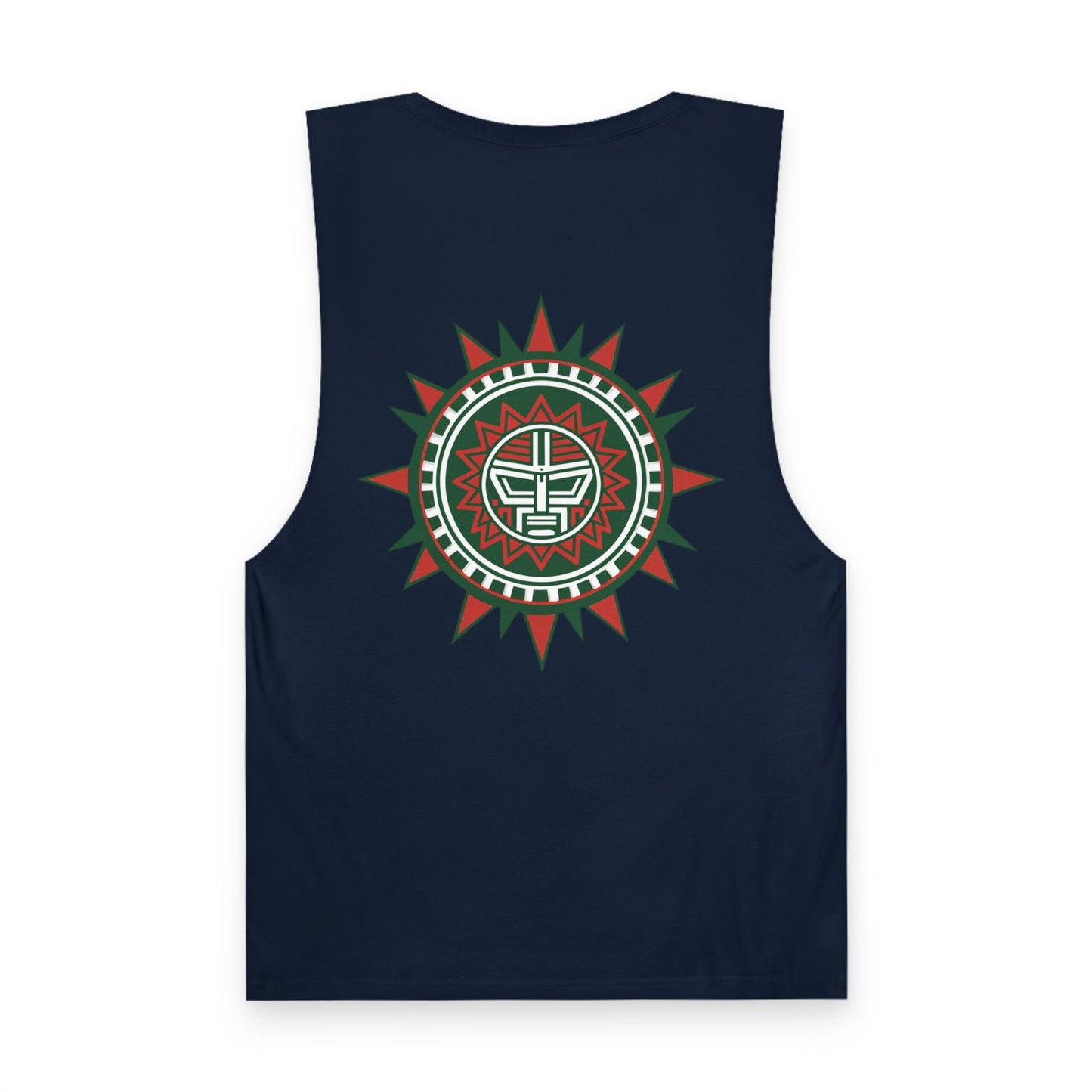 Mexico Flag Tank Top — Retro Mexico Text & Aztec Sun Back Graphic