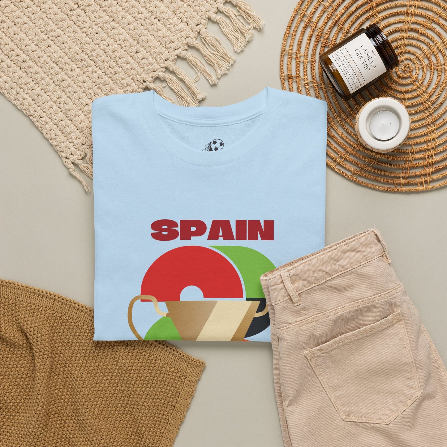 Spain Football T-Shirt - Unisex Spain Soccer Fan Tee with Flag (2026)