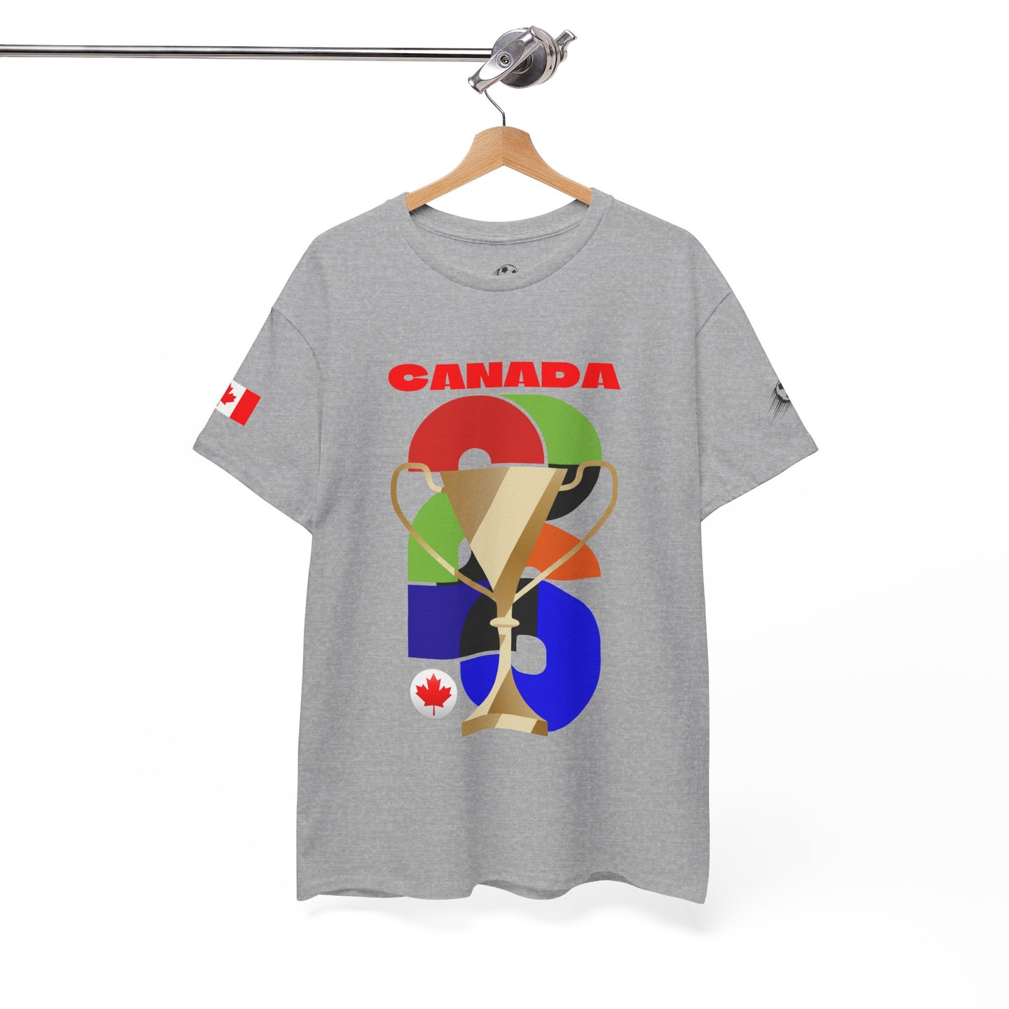 Canada Football T-Shirt - Unisex Canada Soccer Fan Tee with Flag (2026)