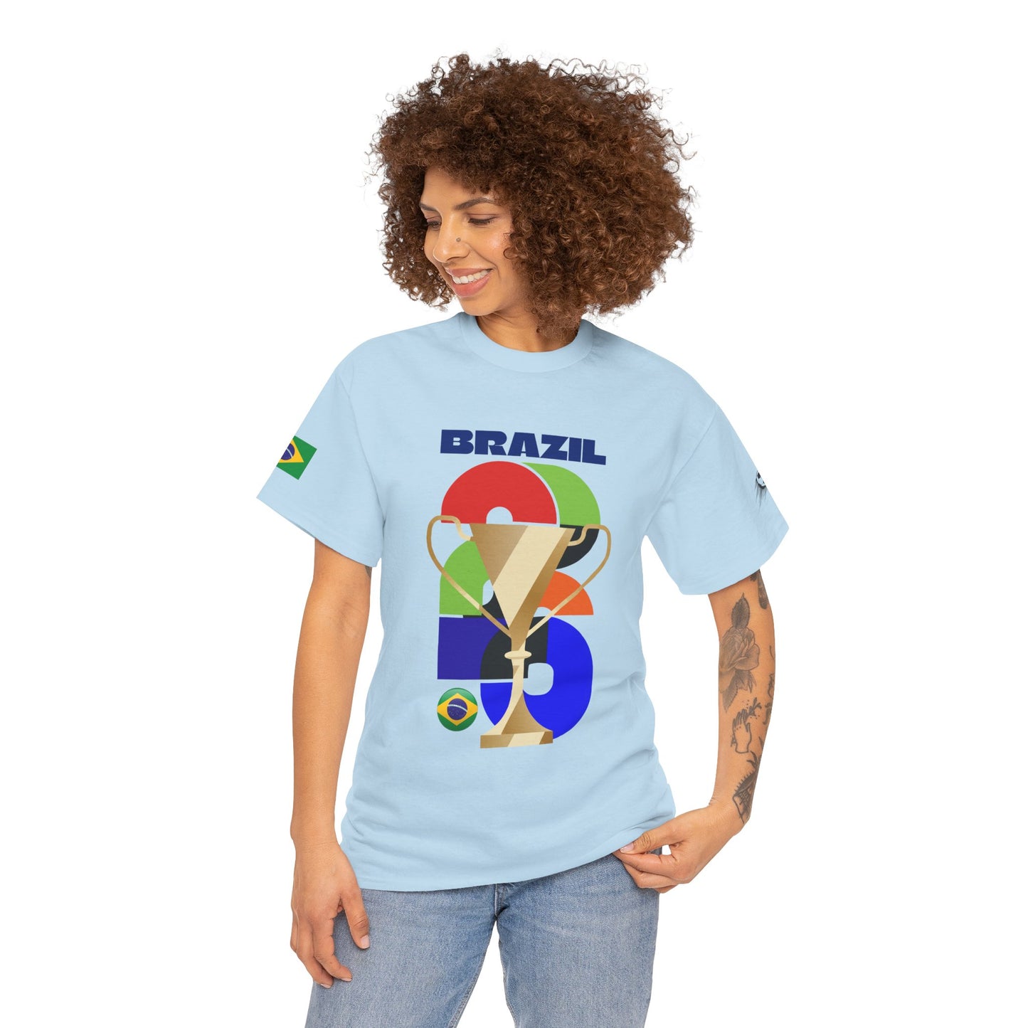 Brazil Football T-Shirt - Unisex Brazil Soccer Fan Tee with Flag (2026)