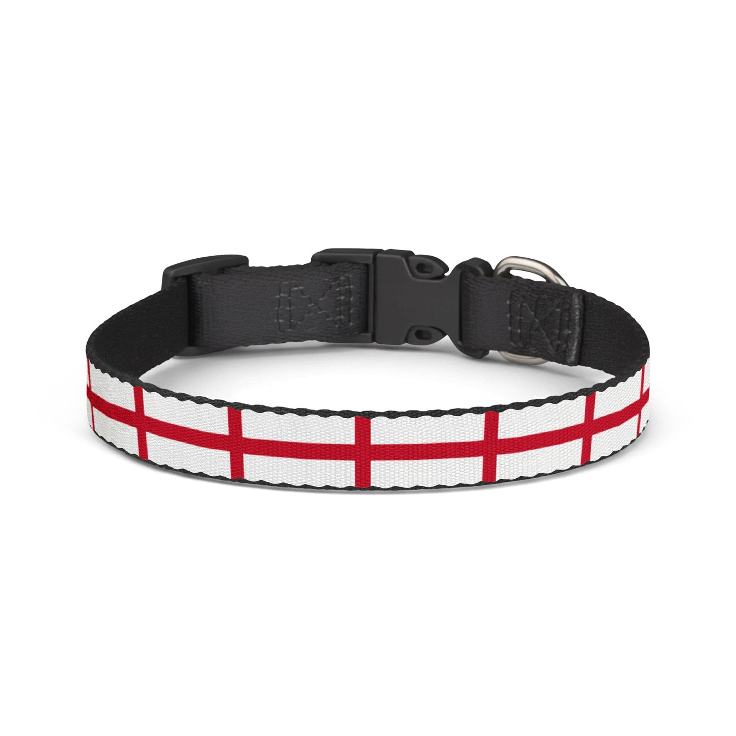 England Soccer Dog Collar — English Flag Grid Clip-On Pet Collar, Fan Gear