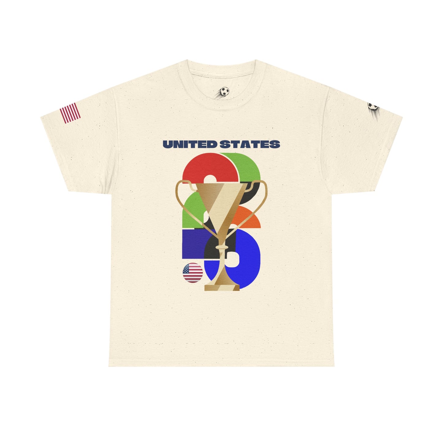 United States Football T-Shirt - Unisex United States Soccer Fan Tee with Flag (2026)