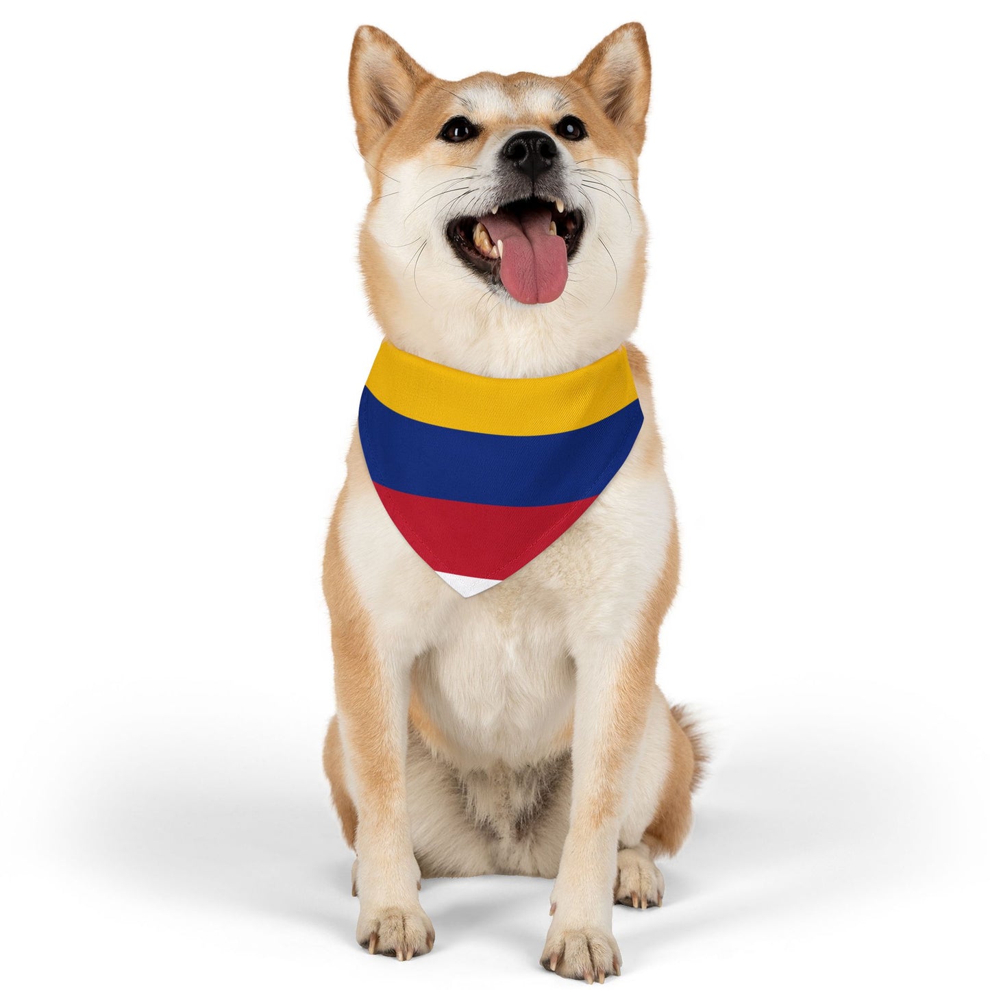Colombia Soccer Dog Bandana — Colombian Flag Snap-On Pet Bandana, Fan Gear