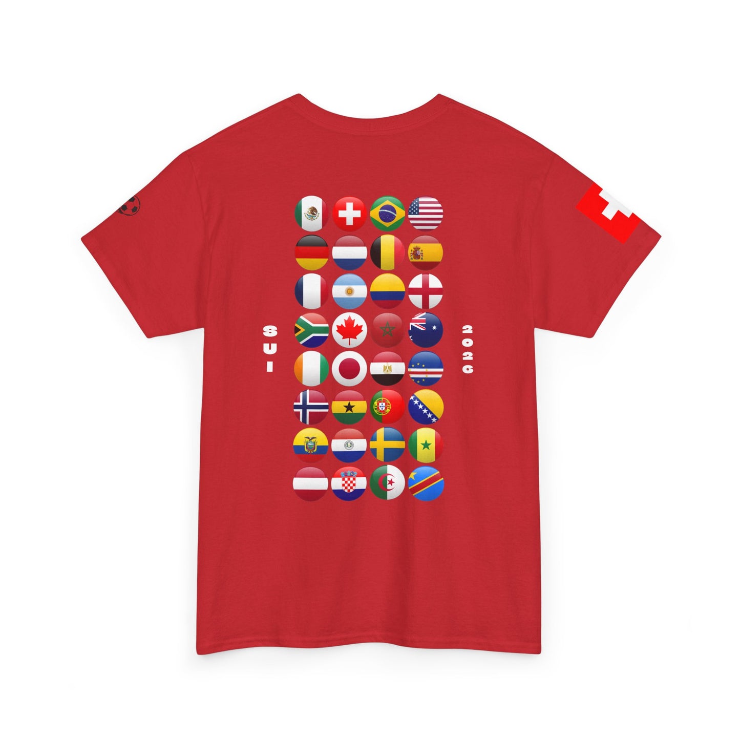 Switzerland Football T-Shirt - Unisex Switzerland Soccer Fan Tee with Flag (2026)