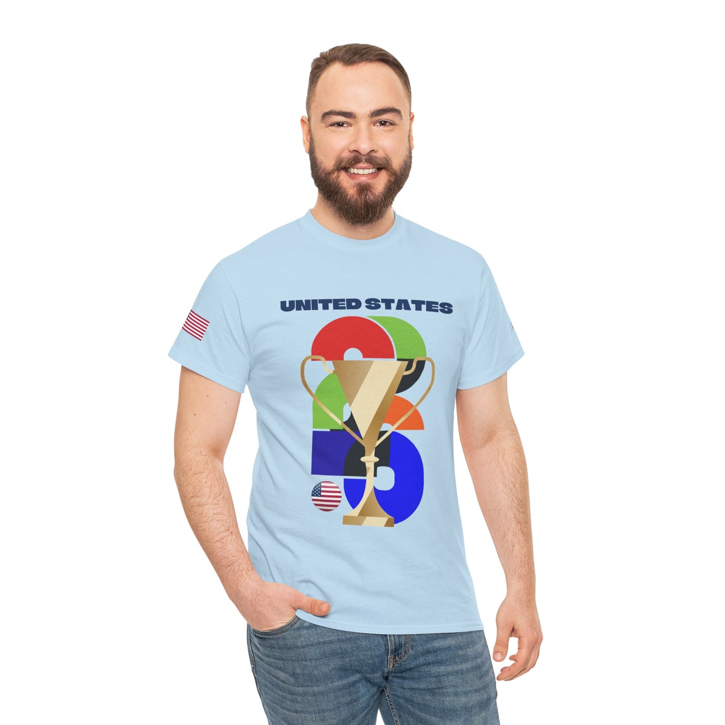 United States Football T-Shirt - Unisex United States Soccer Fan Tee with Flag (2026)