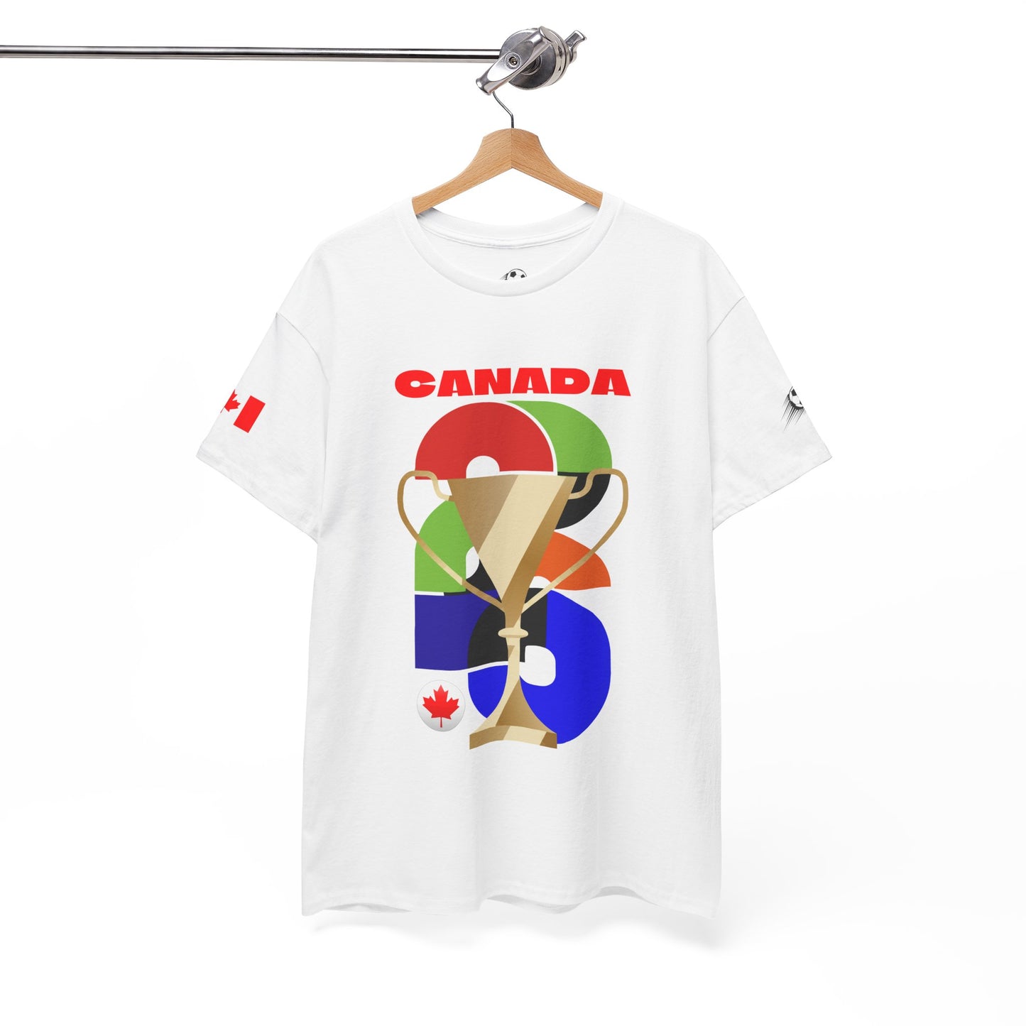 Canada Football T-Shirt - Unisex Canada Soccer Fan Tee with Flag (2026)