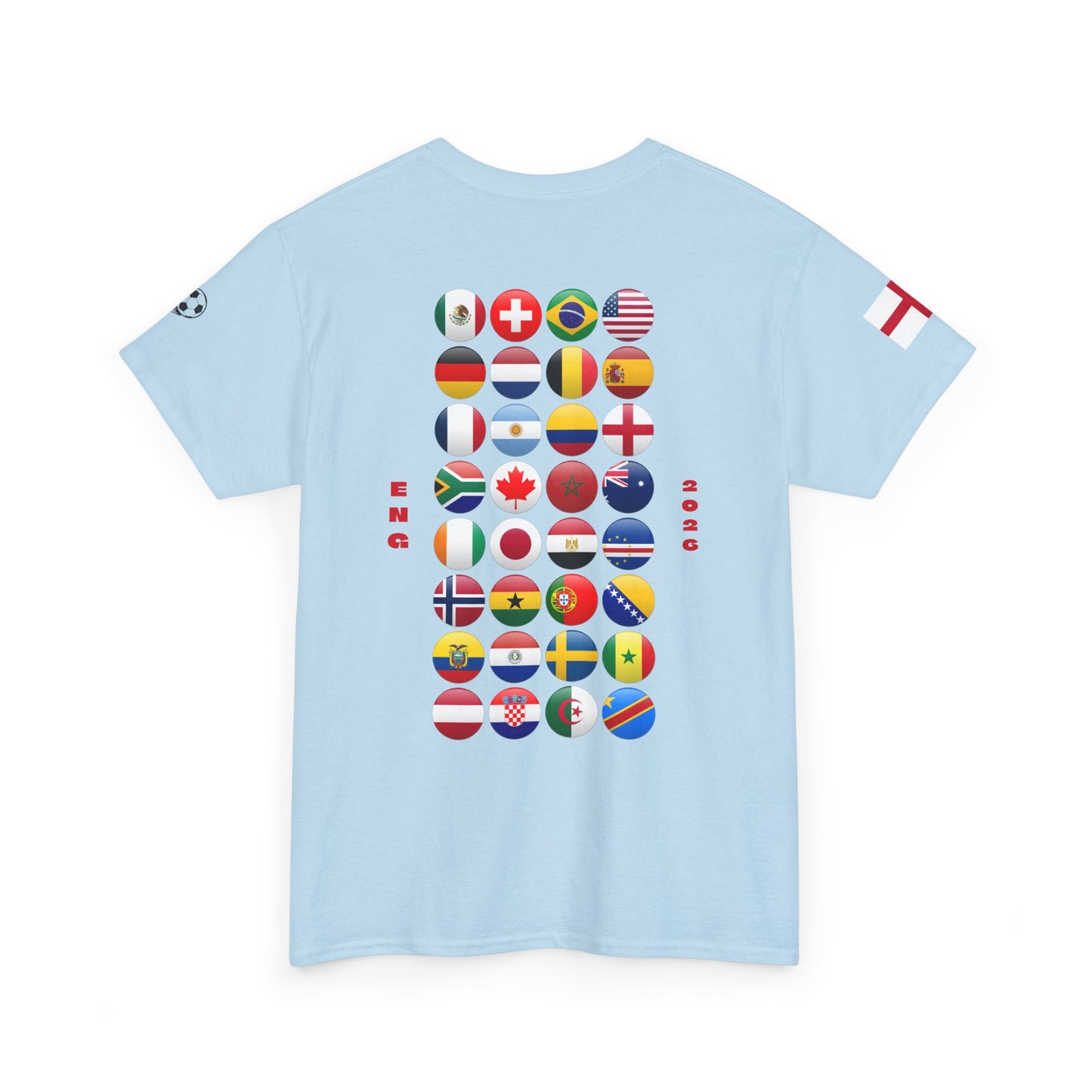 England Football T-Shirt - Unisex England Soccer Fan Tee with Flag (2026)