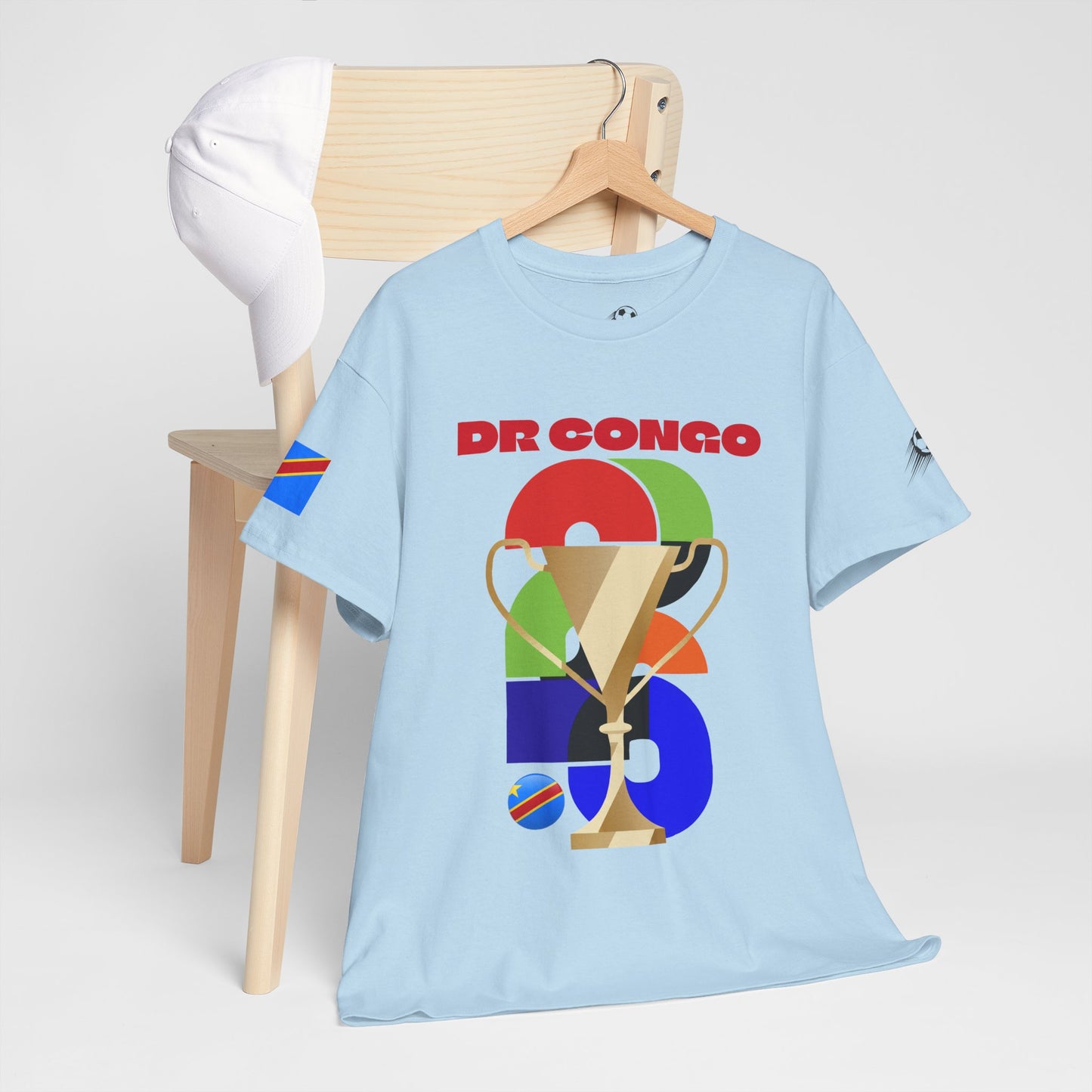 DR Congo Football T-Shirt - Unisex DR Congo Soccer Fan Tee with Flag (2026)