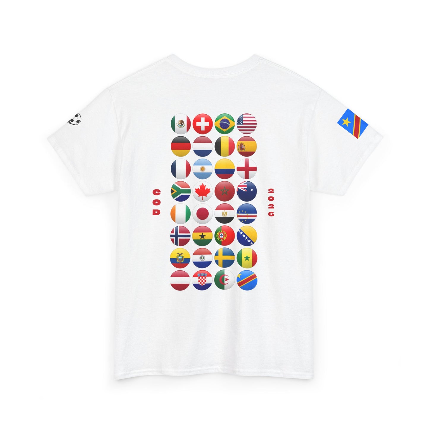DR Congo Football T-Shirt - Unisex DR Congo Soccer Fan Tee with Flag (2026)