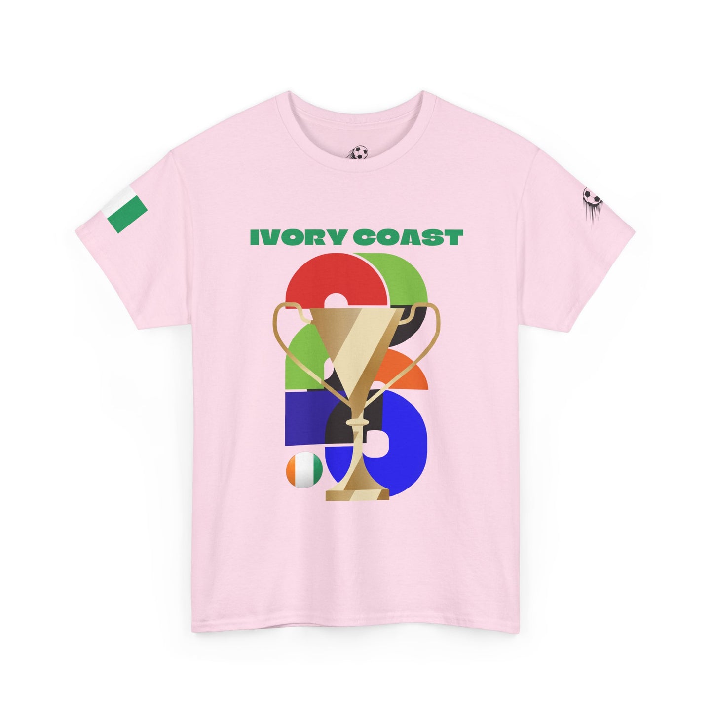 Ivory Coast Football T-Shirt - Unisex Ivory Coast Soccer Fan Tee with Flag (2026)
