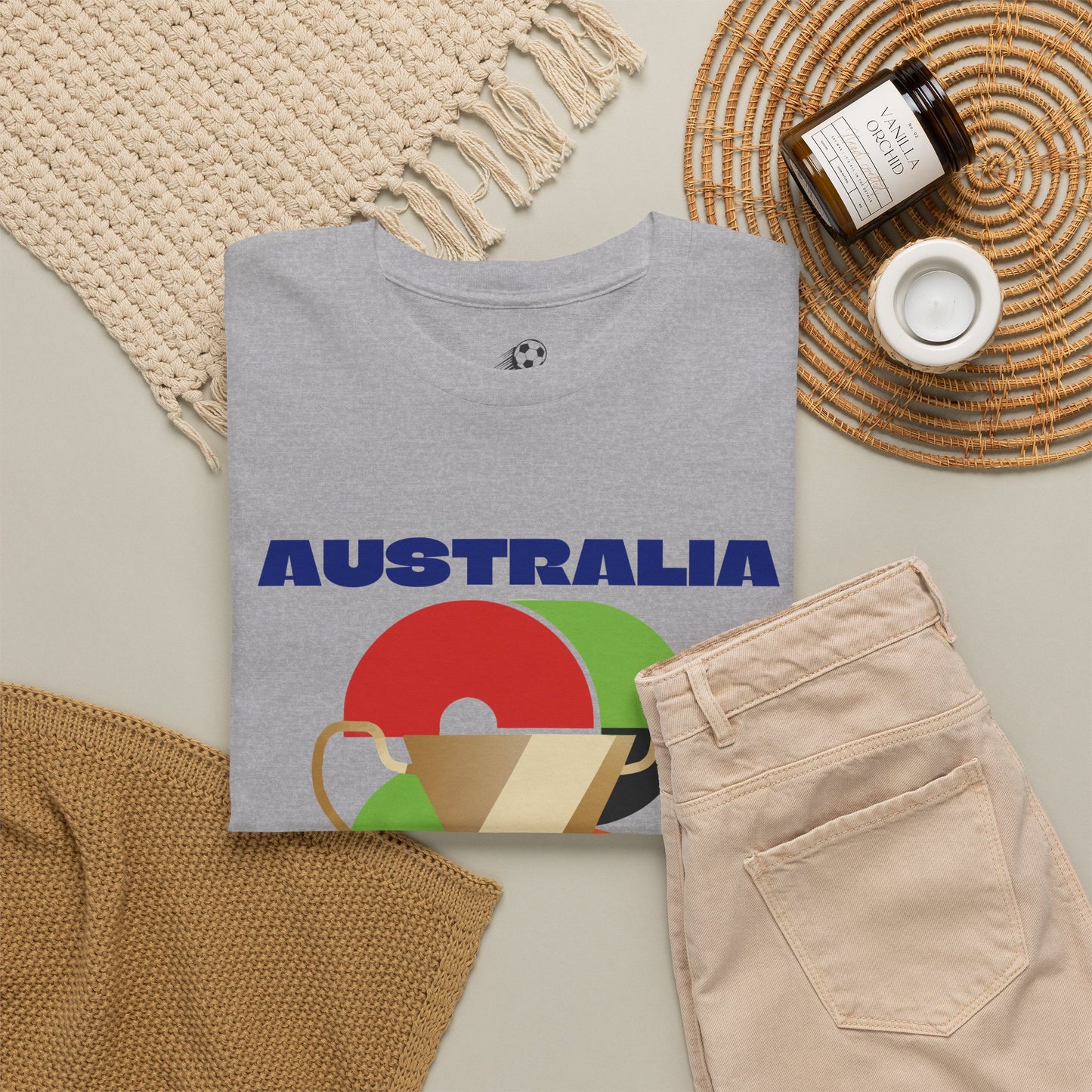 Australia Football T-Shirt - Unisex Australia Soccer Fan Tee with Flag (2026)