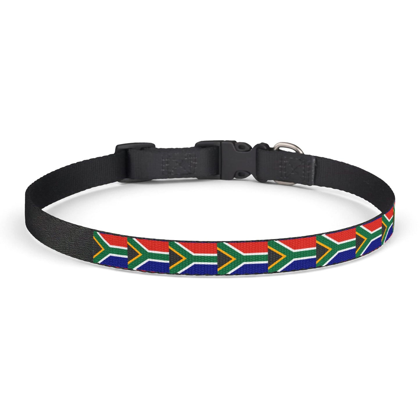 South Africa Soccer Dog Collar — South African Flag Grid Clip-On Pet Collar, Fan Gear