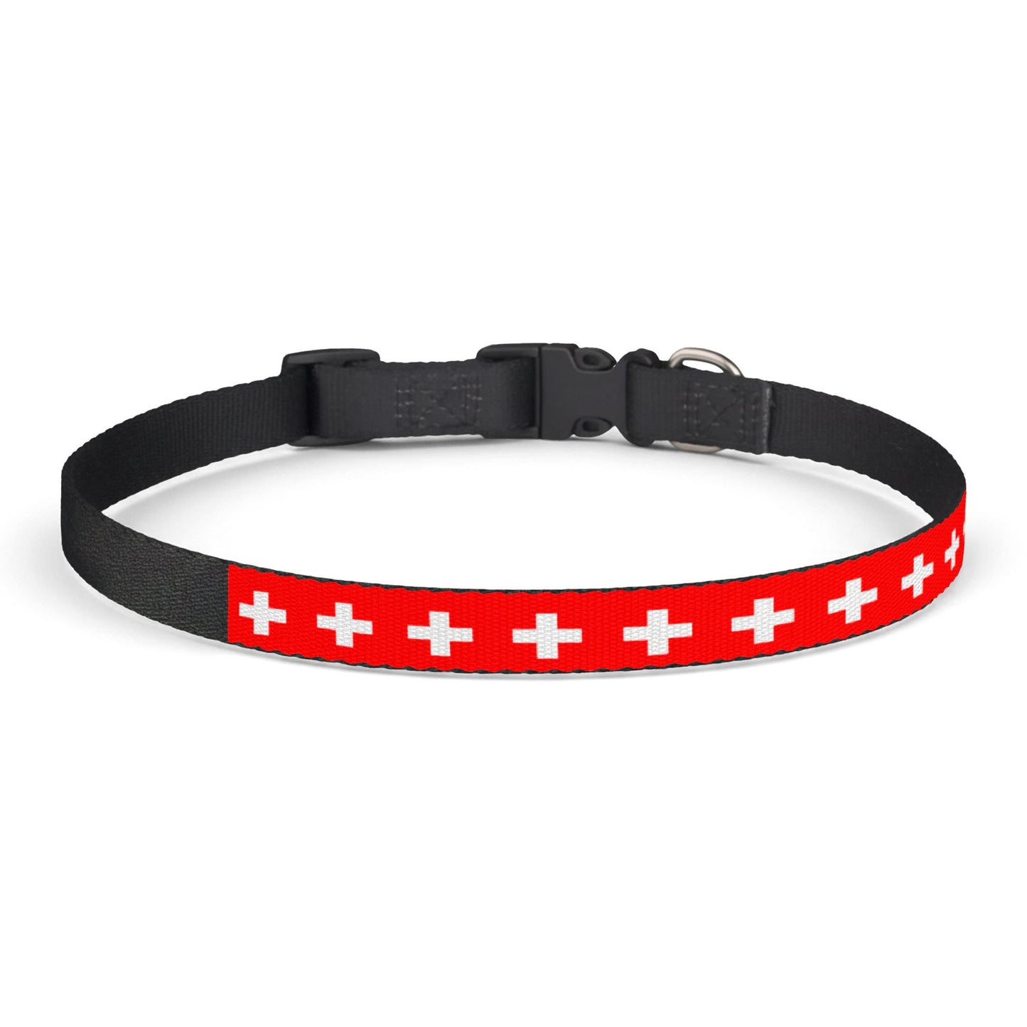 Switzerland Soccer Dog Collar — Swiss Flag Grid Clip-On Pet Collar, Fan Gear
