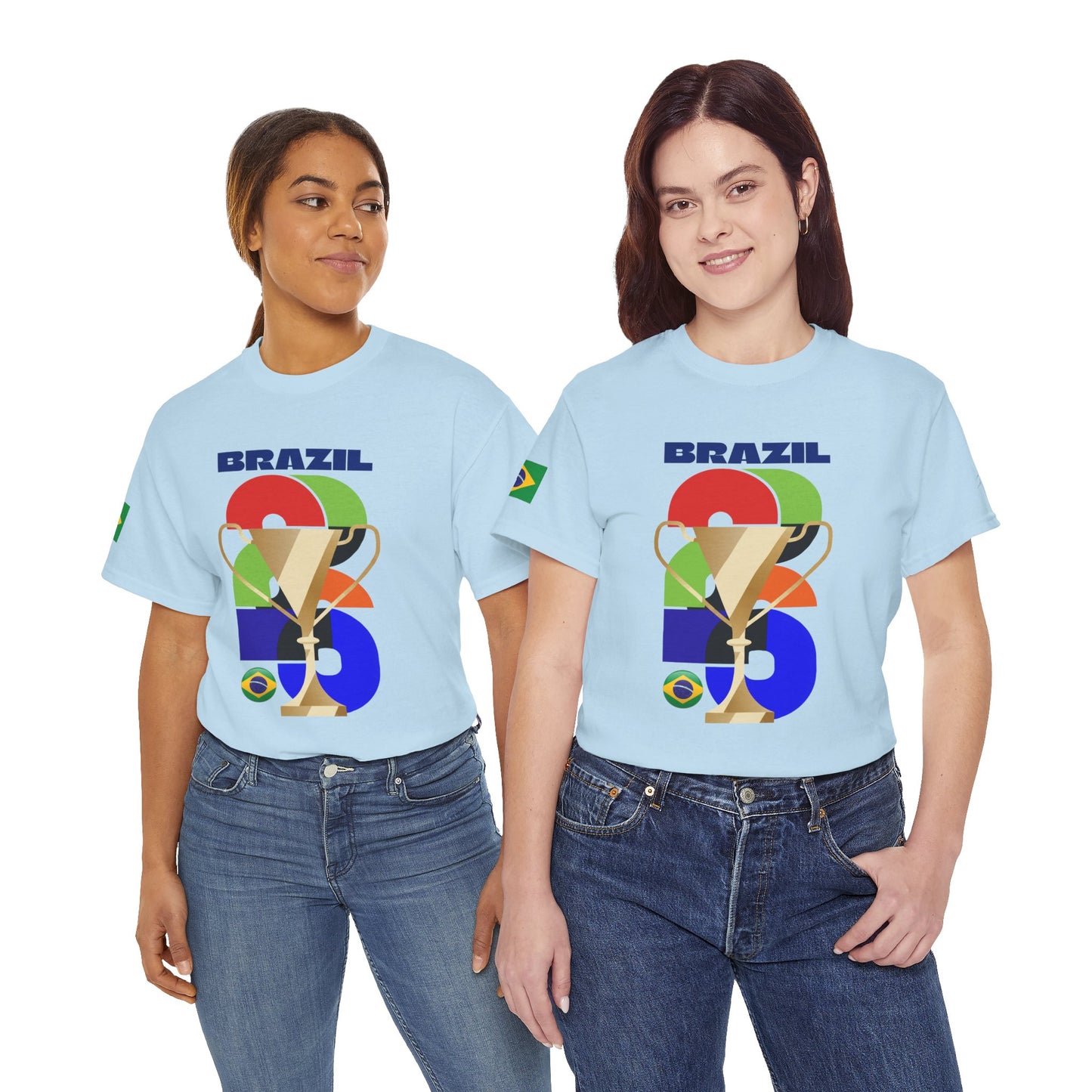Brazil Football T-Shirt - Unisex Brazil Soccer Fan Tee with Flag (2026)