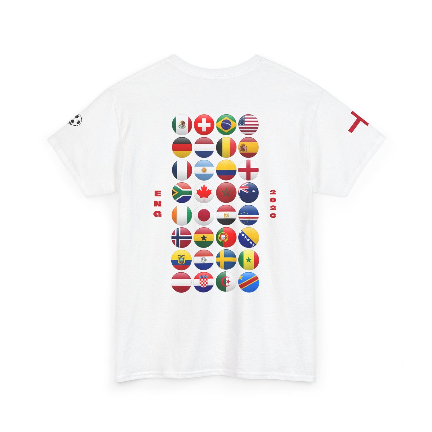 England Football T-Shirt - Unisex England Soccer Fan Tee with Flag (2026)