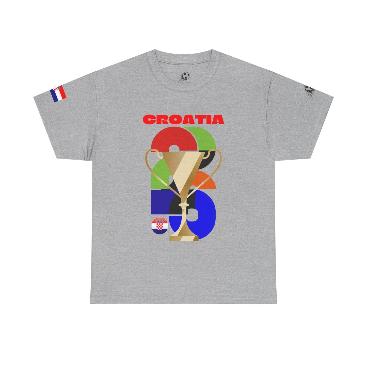 Croatia Football T-Shirt - Unisex Croatia Soccer Fan Tee with Flag (2026)