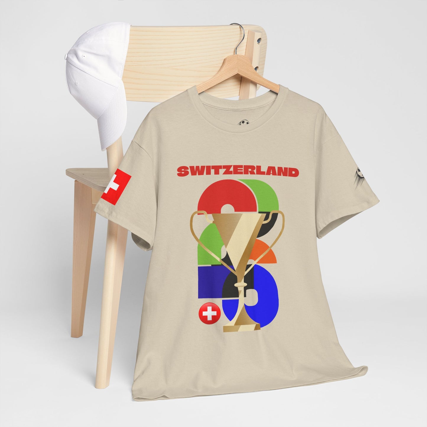 Switzerland Football T-Shirt - Unisex Switzerland Soccer Fan Tee with Flag (2026)