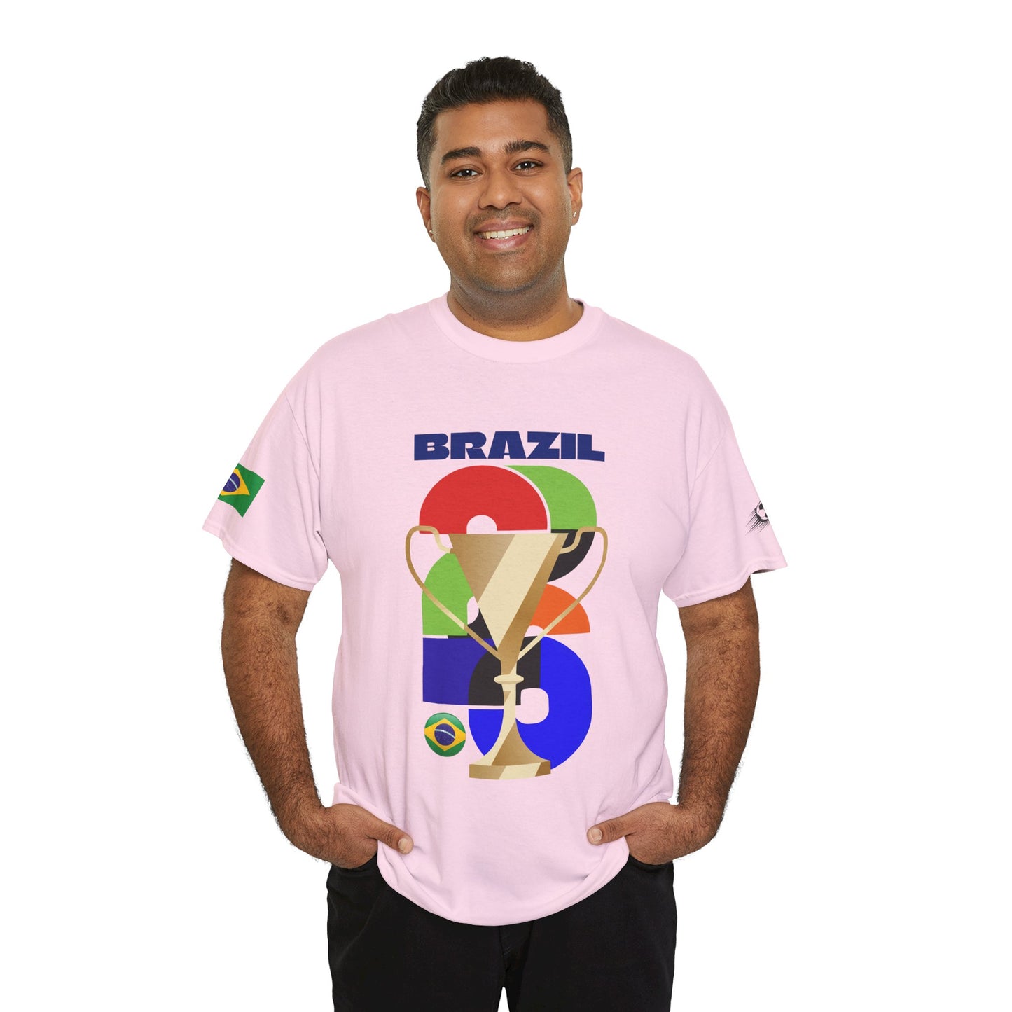 Brazil Football T-Shirt - Unisex Brazil Soccer Fan Tee with Flag (2026)