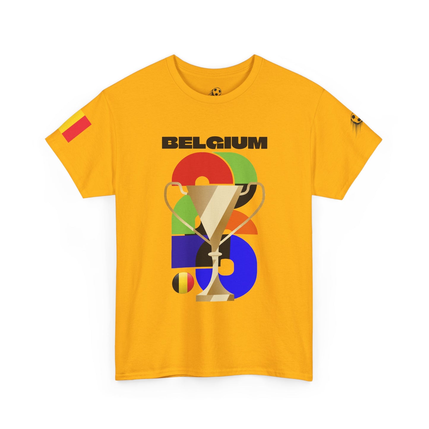 Belgium Football T-Shirt - Unisex Belgium Soccer Fan Tee with Flag (2026)